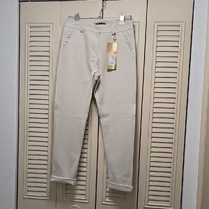 Beige Ankle-Length Women's Pants